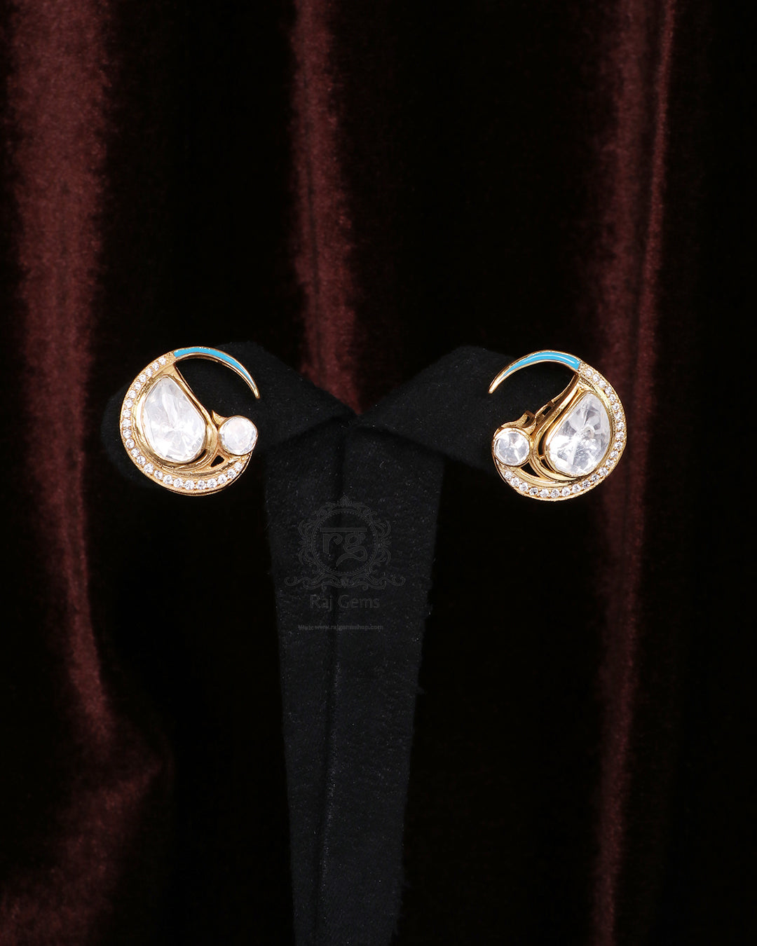 Designer Peacock 925 Silver Stud Earrings