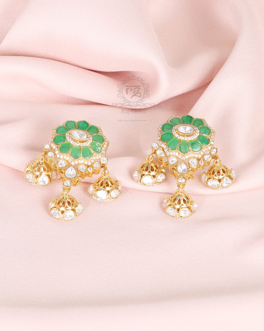 925 Silver Green Stud Earring