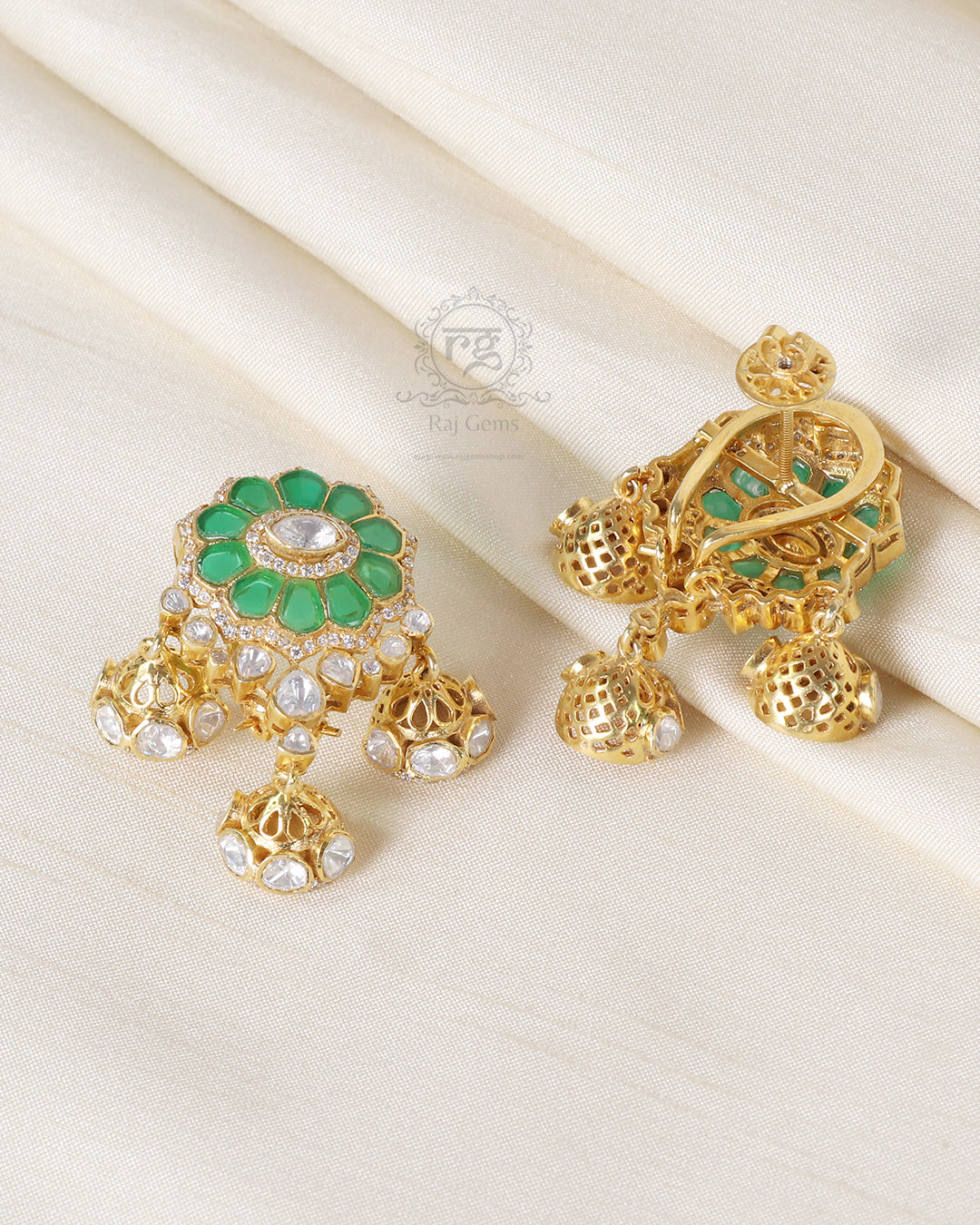 925 Silver Green Stud Earring