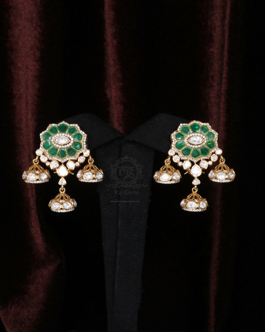 925 Silver Green Stud Earring