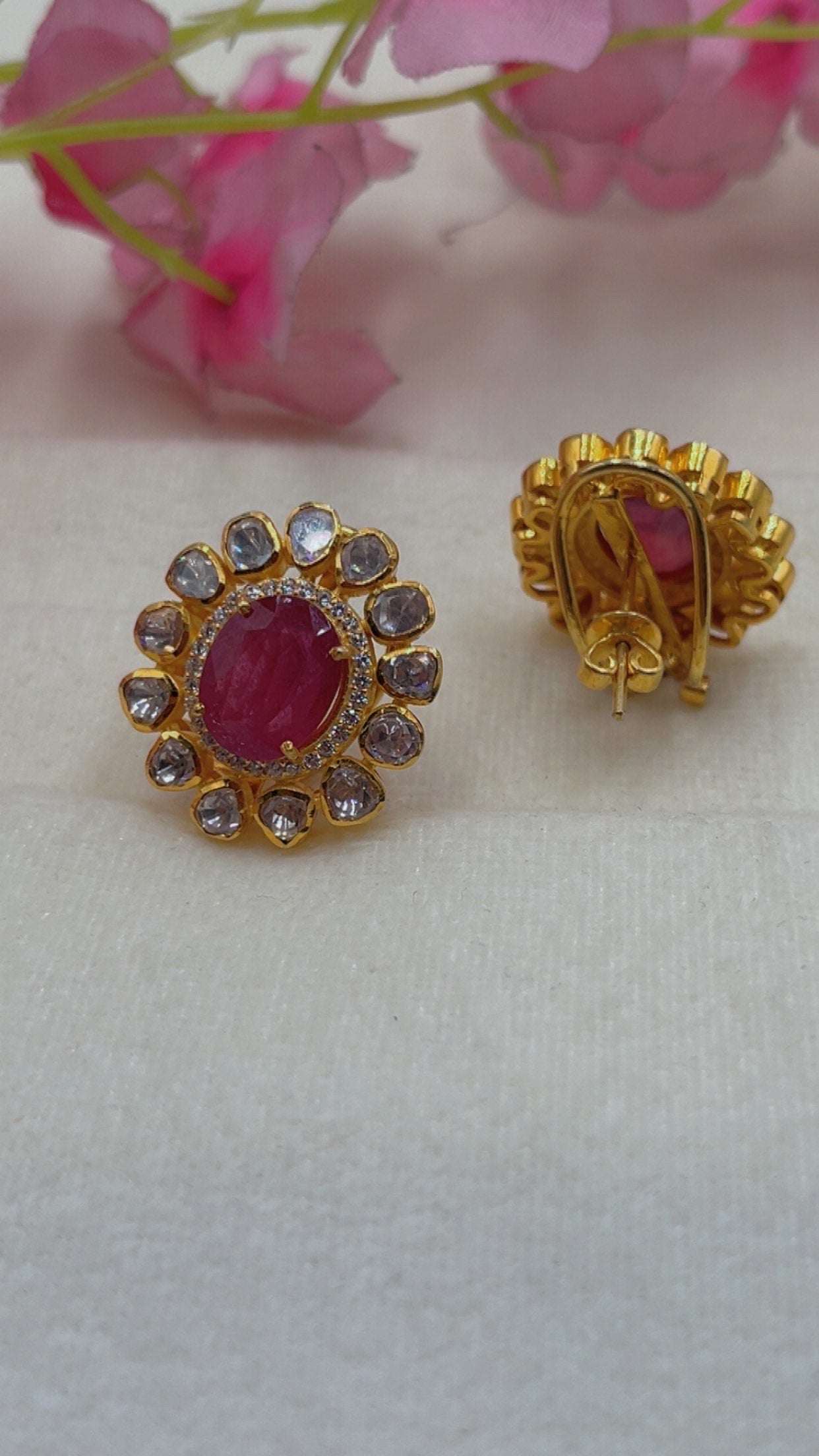 Designer 925 Silver Natural Ruby Earrings