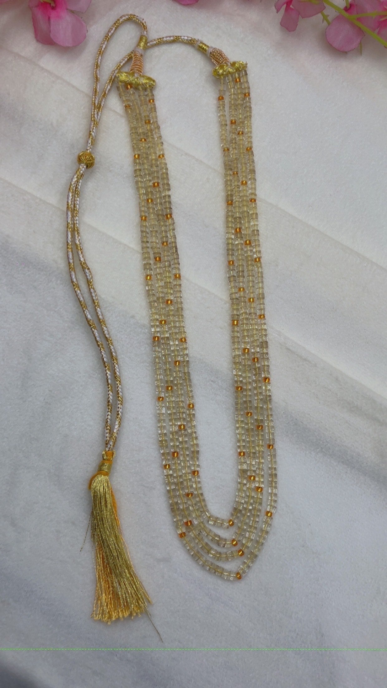 Natural Lemon Quartz Gemstone Beads Necklace Jewelry QCMORE