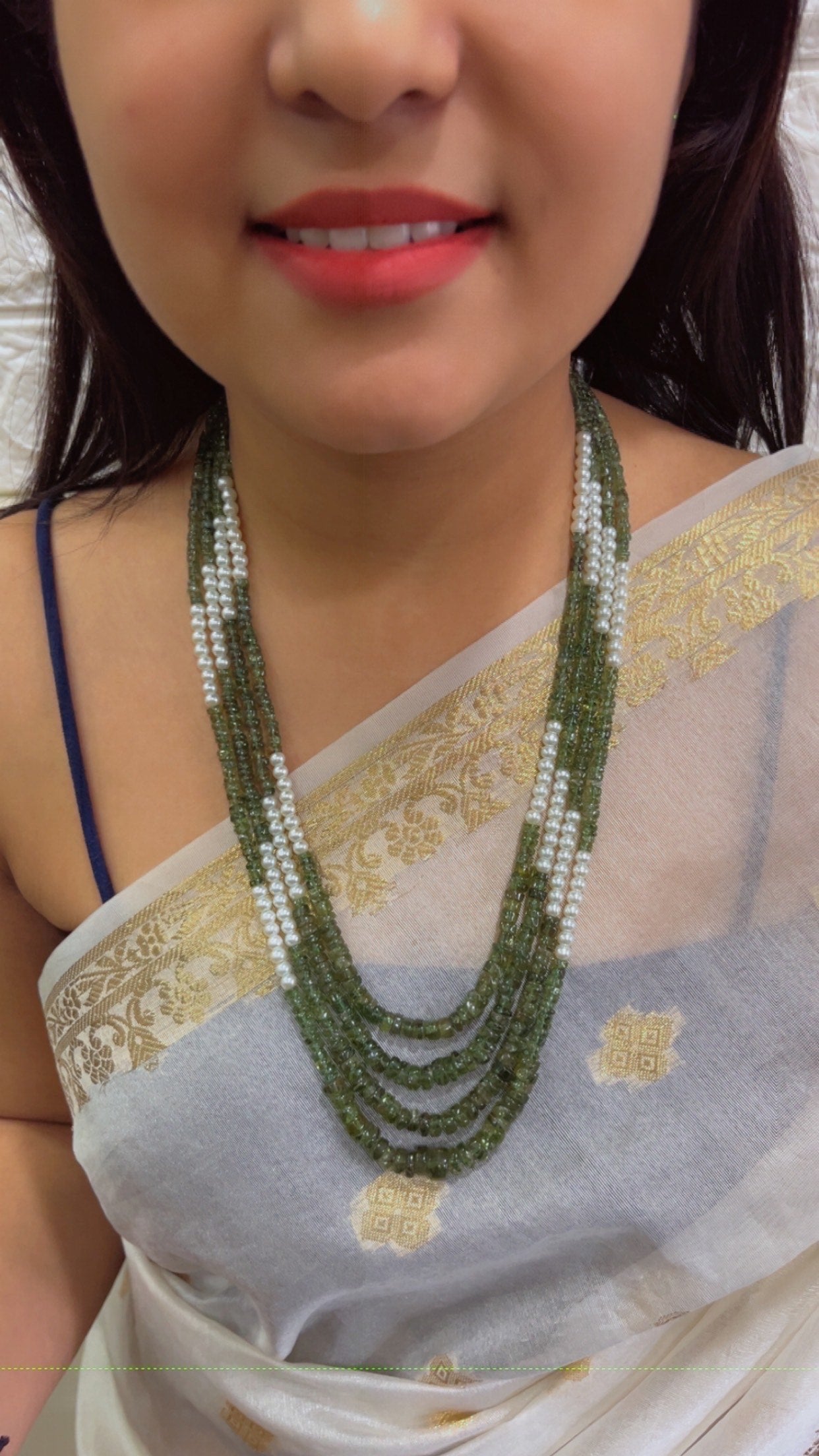 Natural Green Apatite Gemstone Beads Necklace Jewelry QC1