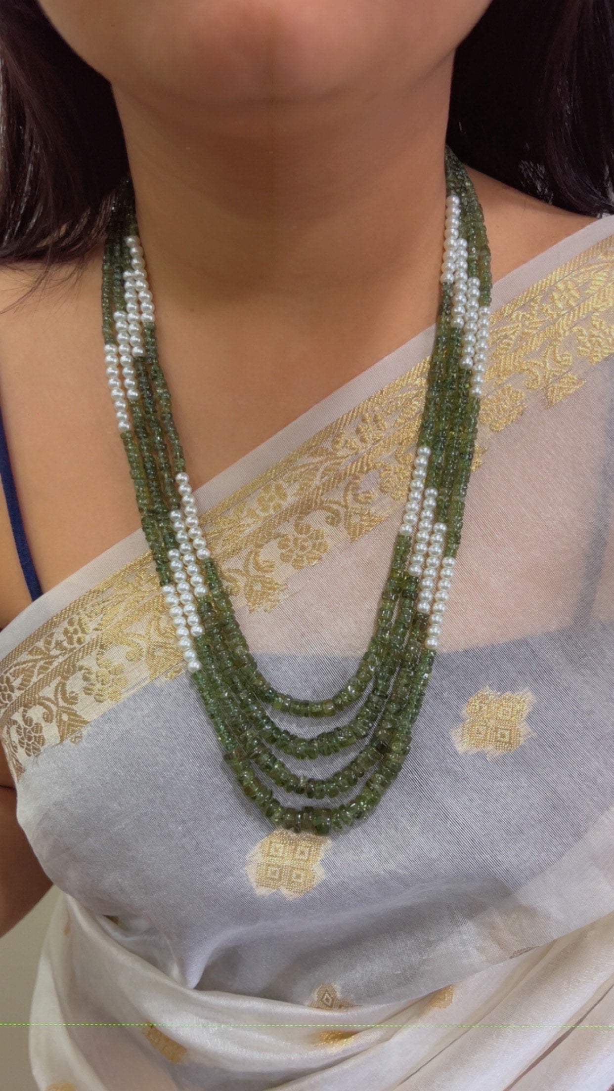 Natural Green Apatite Gemstone Beads Necklace Jewelry QC1