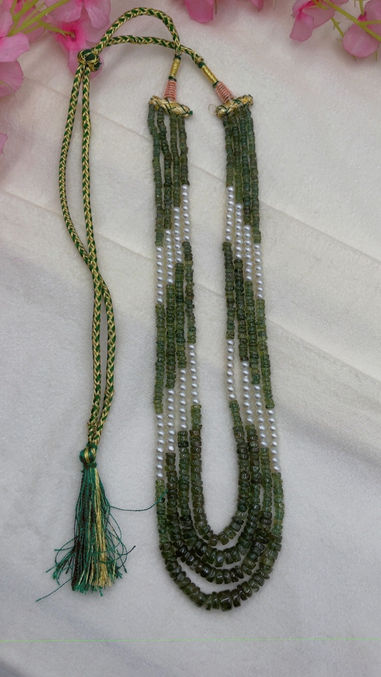 Natural Green Apatite Gemstone Beads Necklace Jewelry QC1