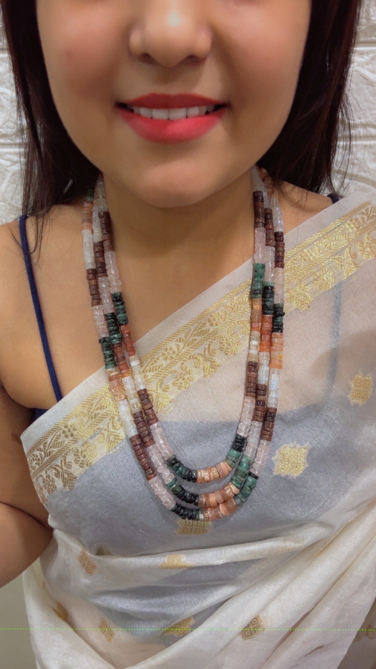 Natural Multi Gemstone Beads Necklace Jewelry QC1