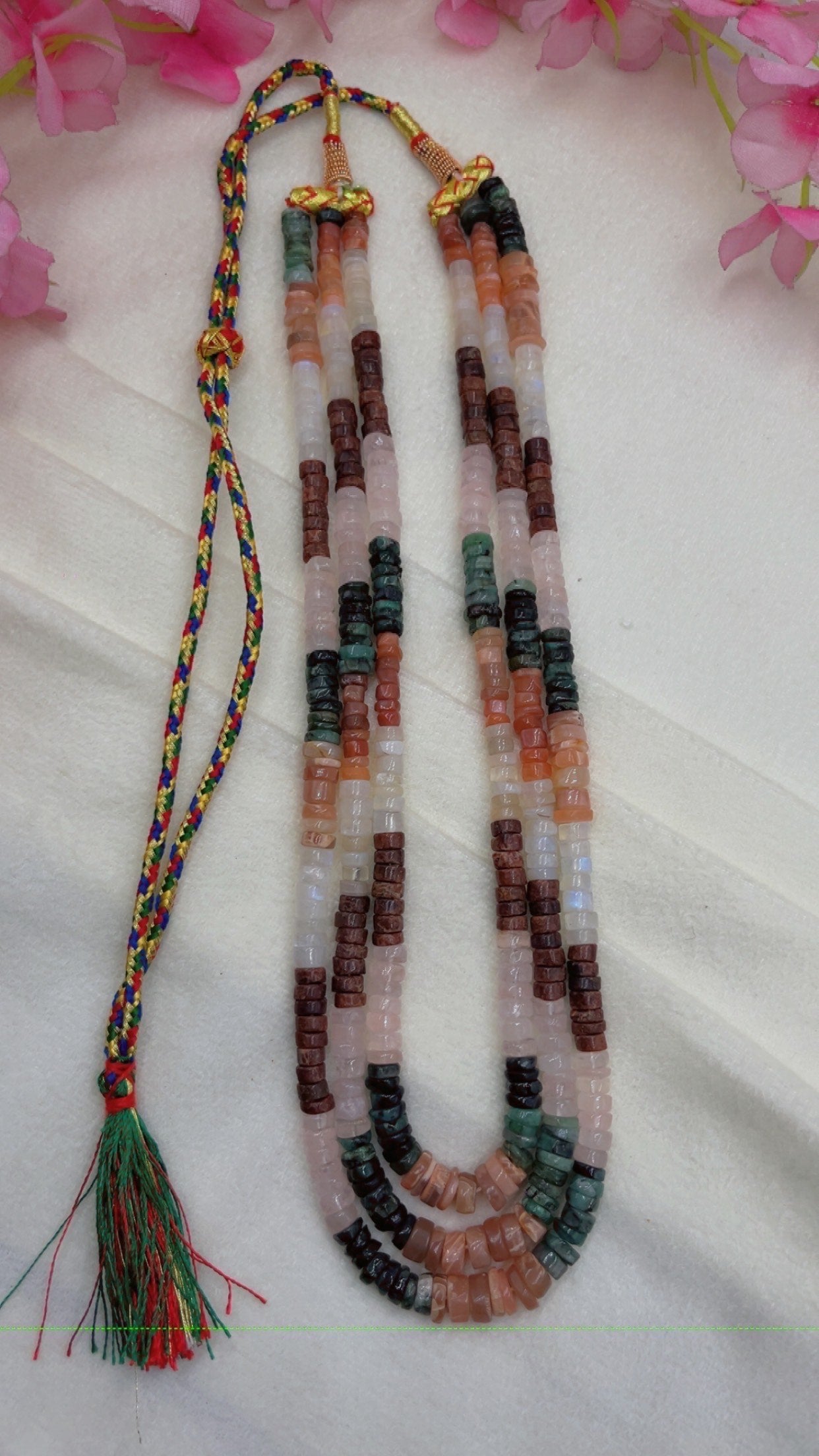 Natural Multi Gemstone Beads Necklace Jewelry QC1