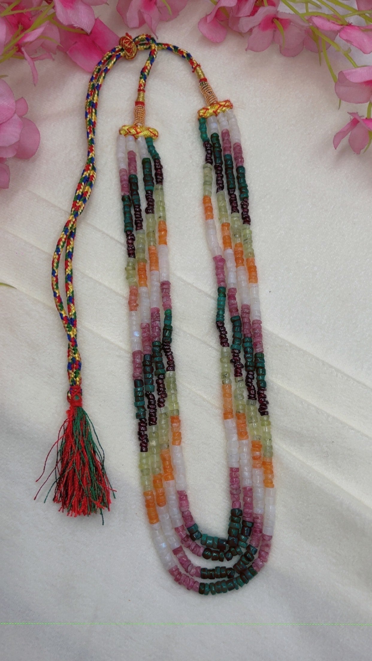 Natural Multi Gemstone Beads Necklace Jewelry QC1