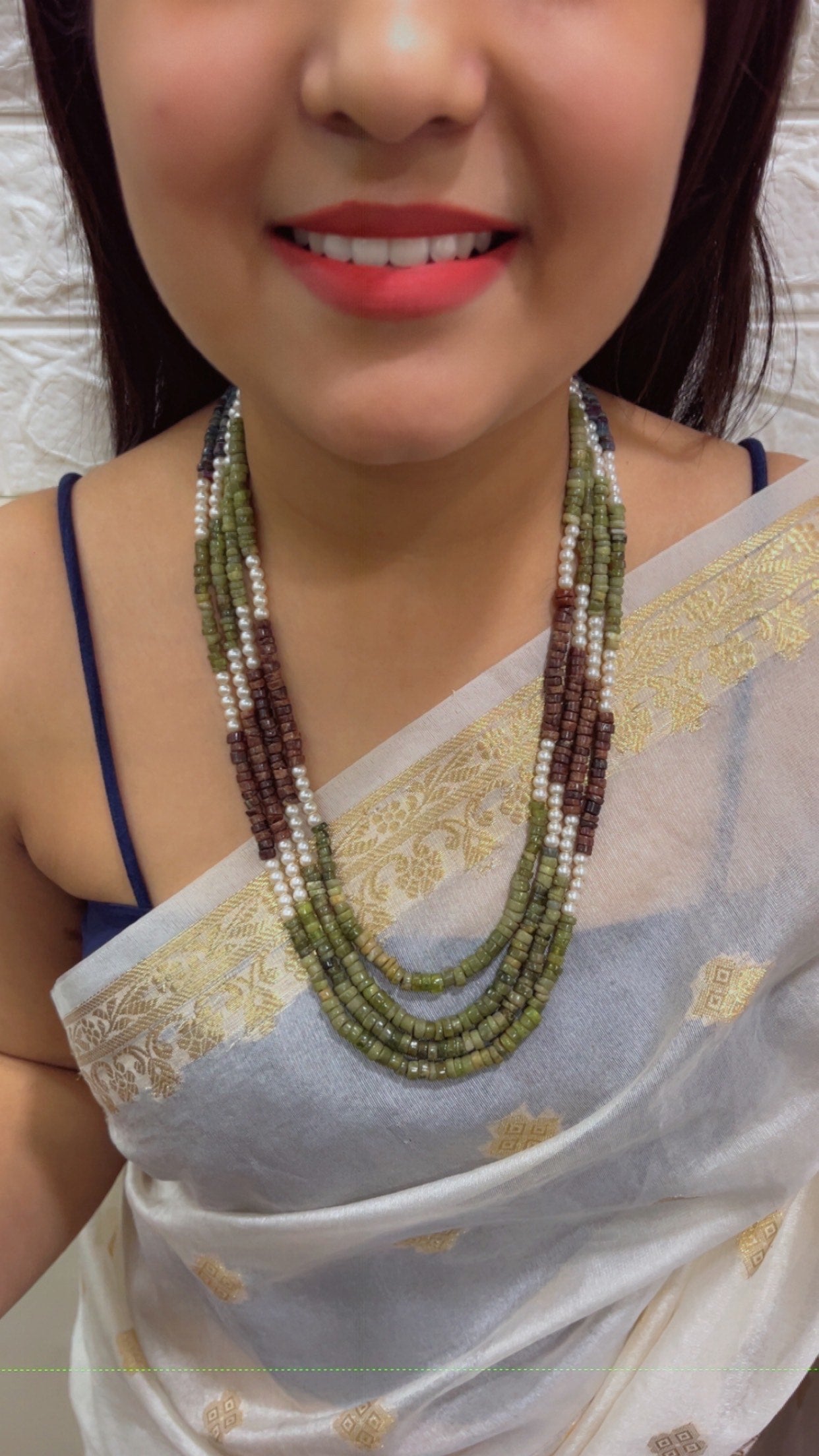 Natural Multi Gemstone Beads Necklace Jewelry QC1