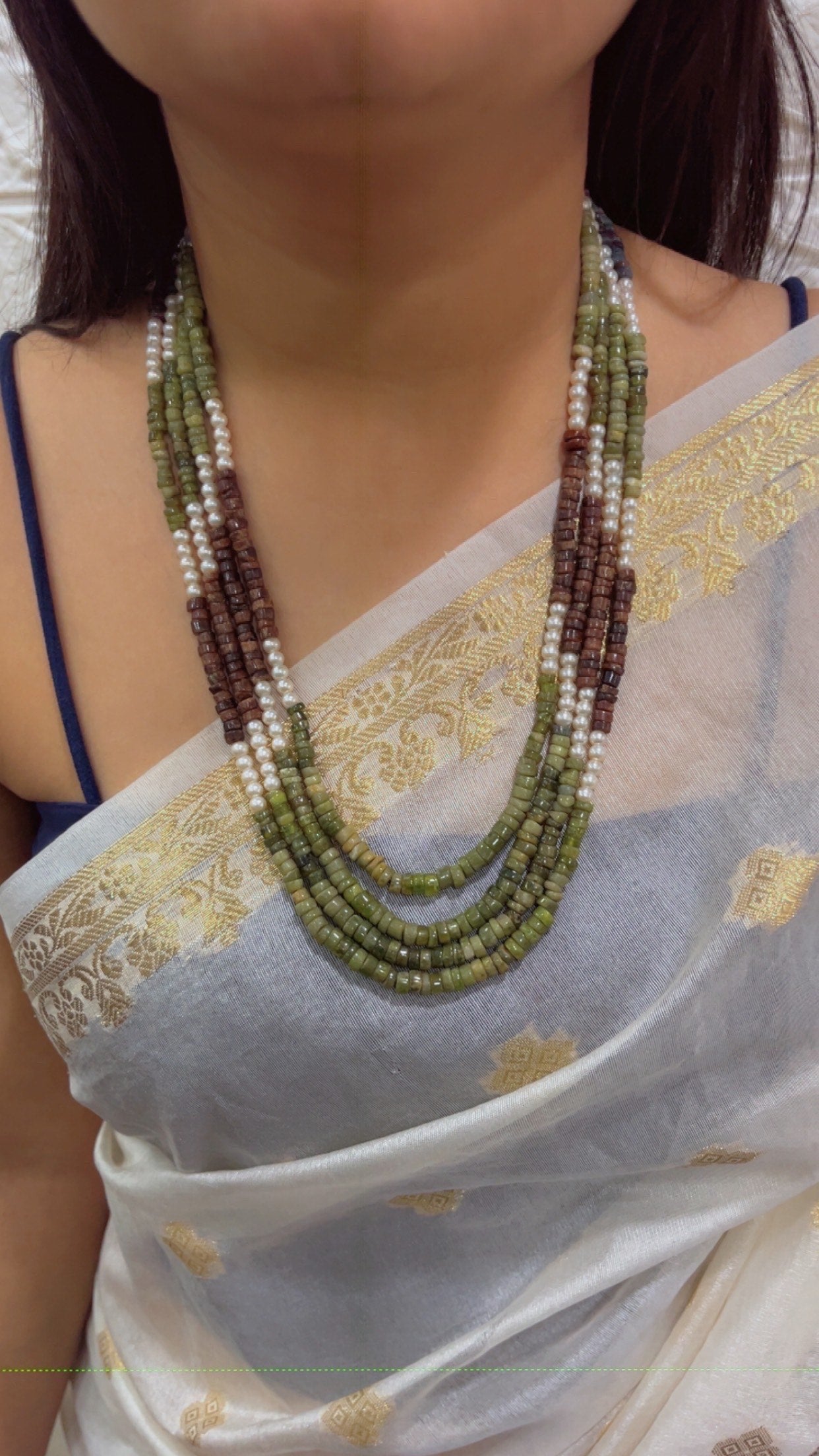 Natural Multi Gemstone Beads Necklace Jewelry QC1