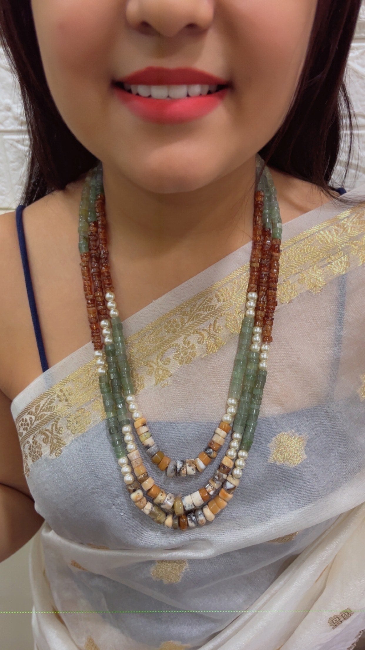 Natural Multi Gemstone Beads Necklace Jewelry QC1