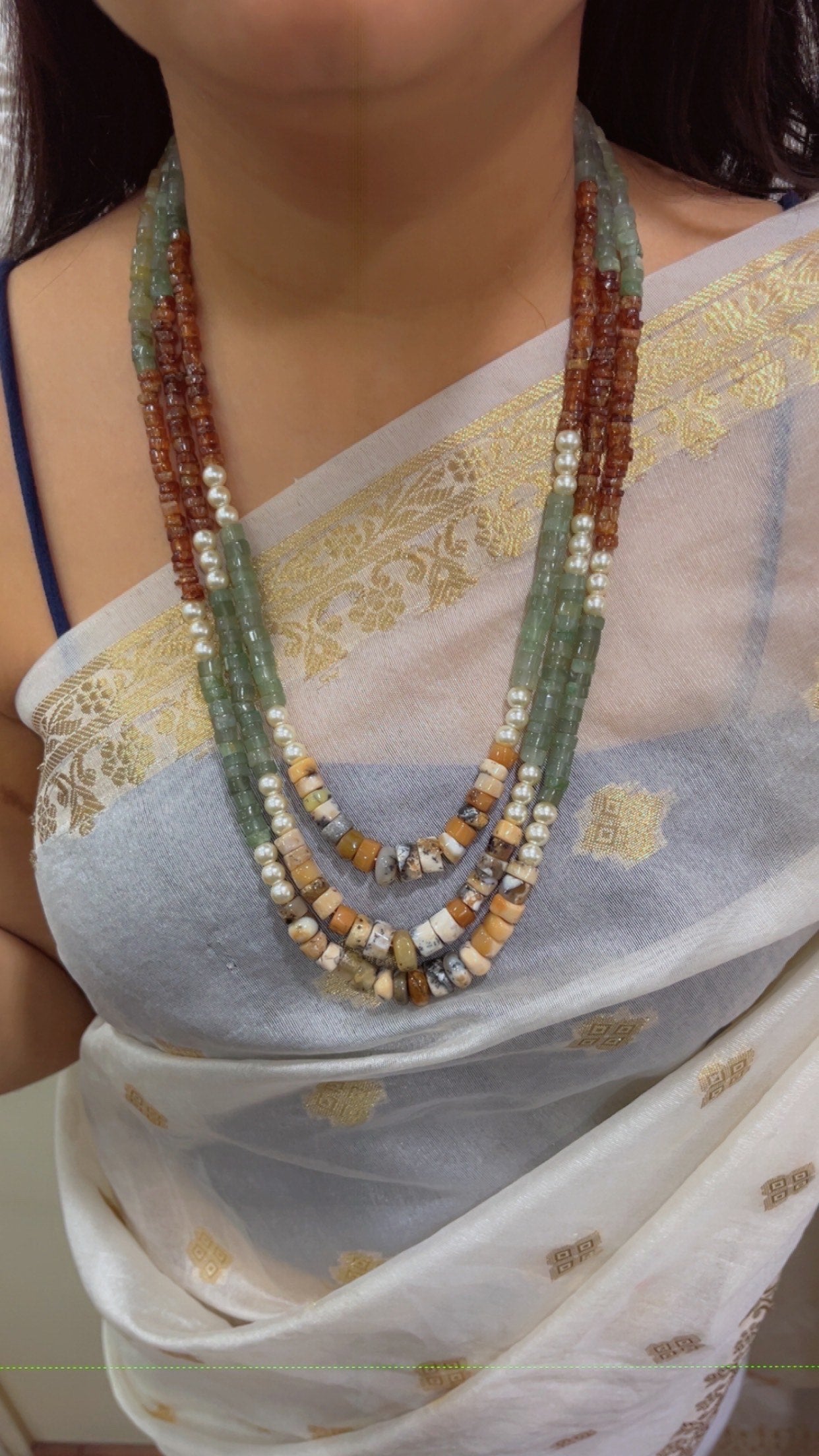 Natural Multi Gemstone Beads Necklace Jewelry QC1