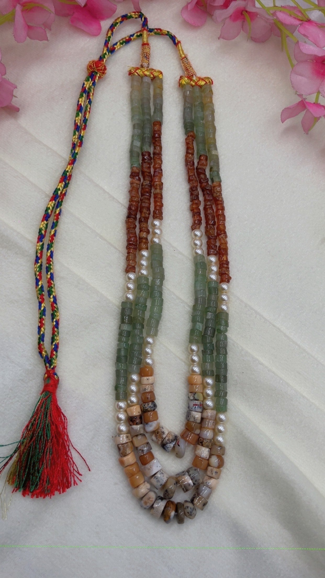 Natural Multi Gemstone Beads Necklace Jewelry QC1