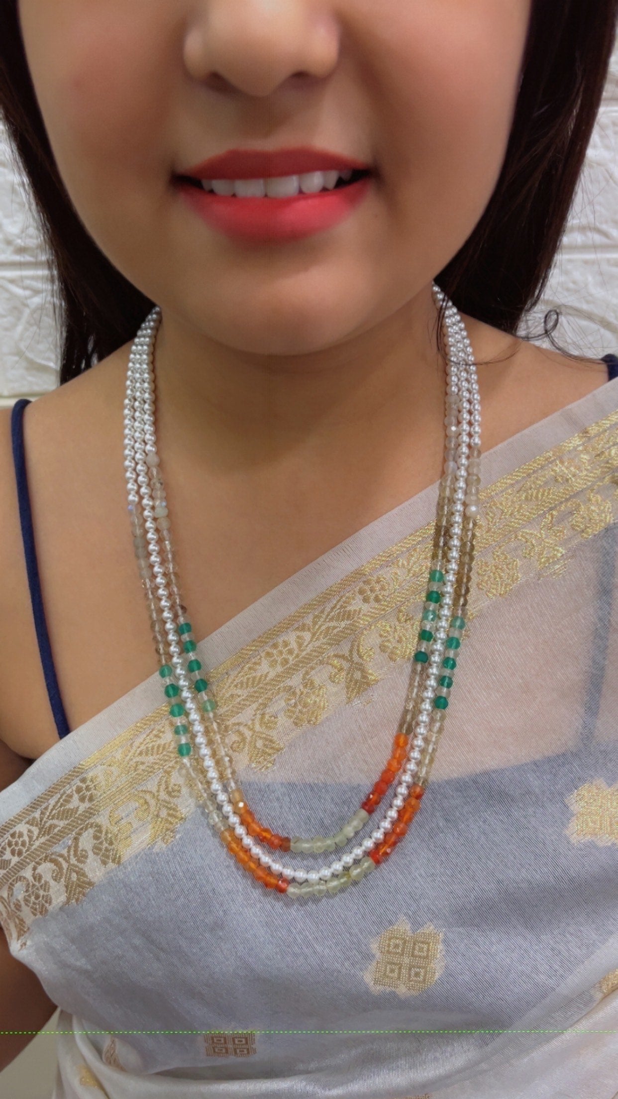 Natural Multi Gemstone Beads Necklace Jewelry QC1