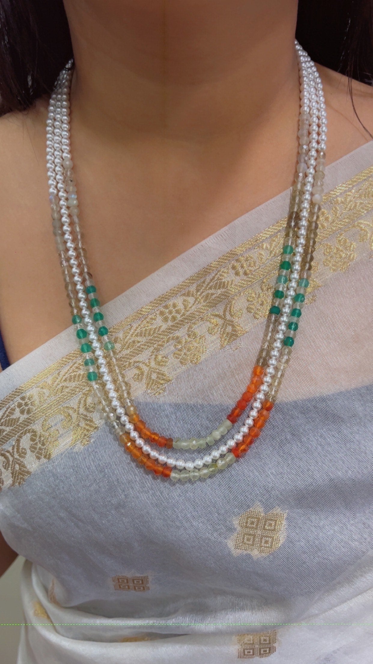 Natural Multi Gemstone Beads Necklace Jewelry QC1