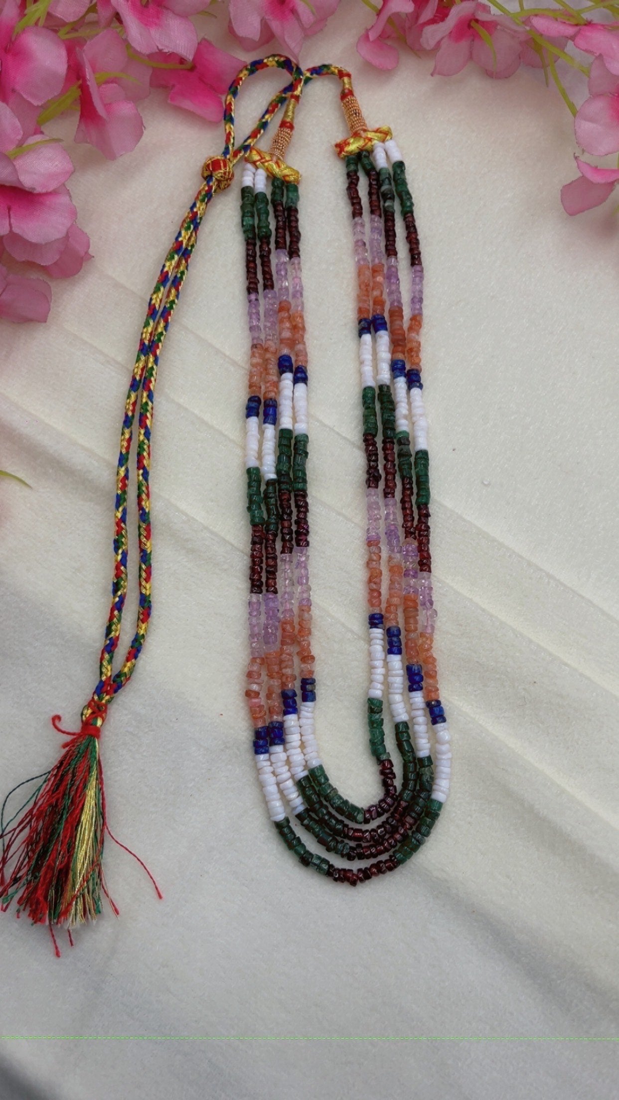Natural Multi Gemstone Beads Necklace Jewelry QC2