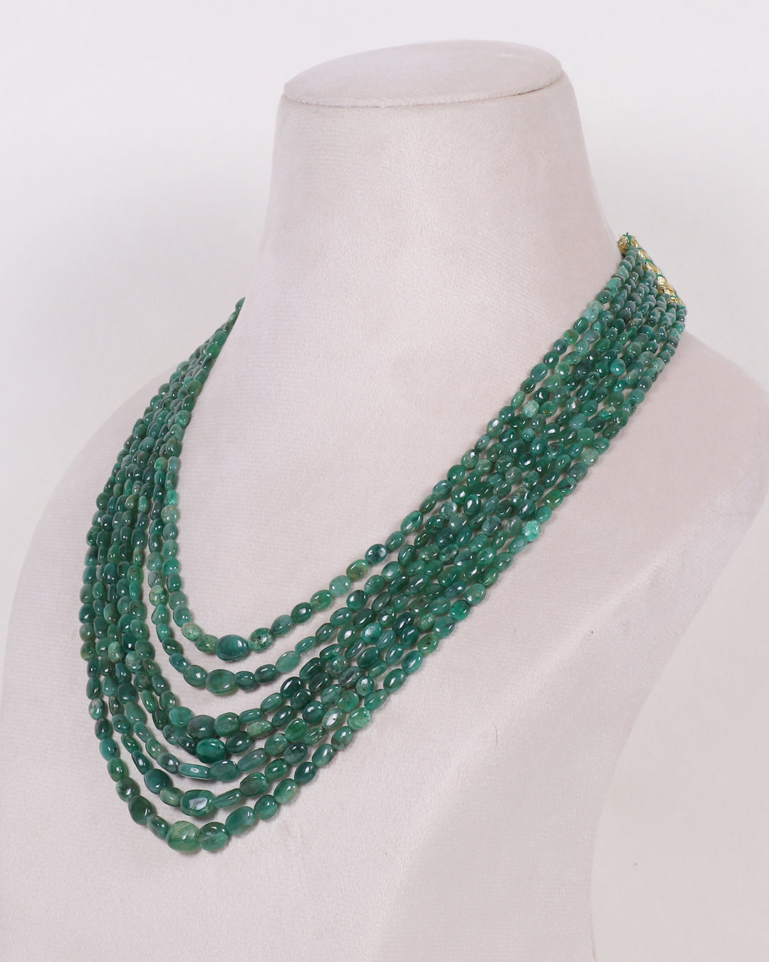 Natural Emerald Gemstone Beads Necklace Jewelry
