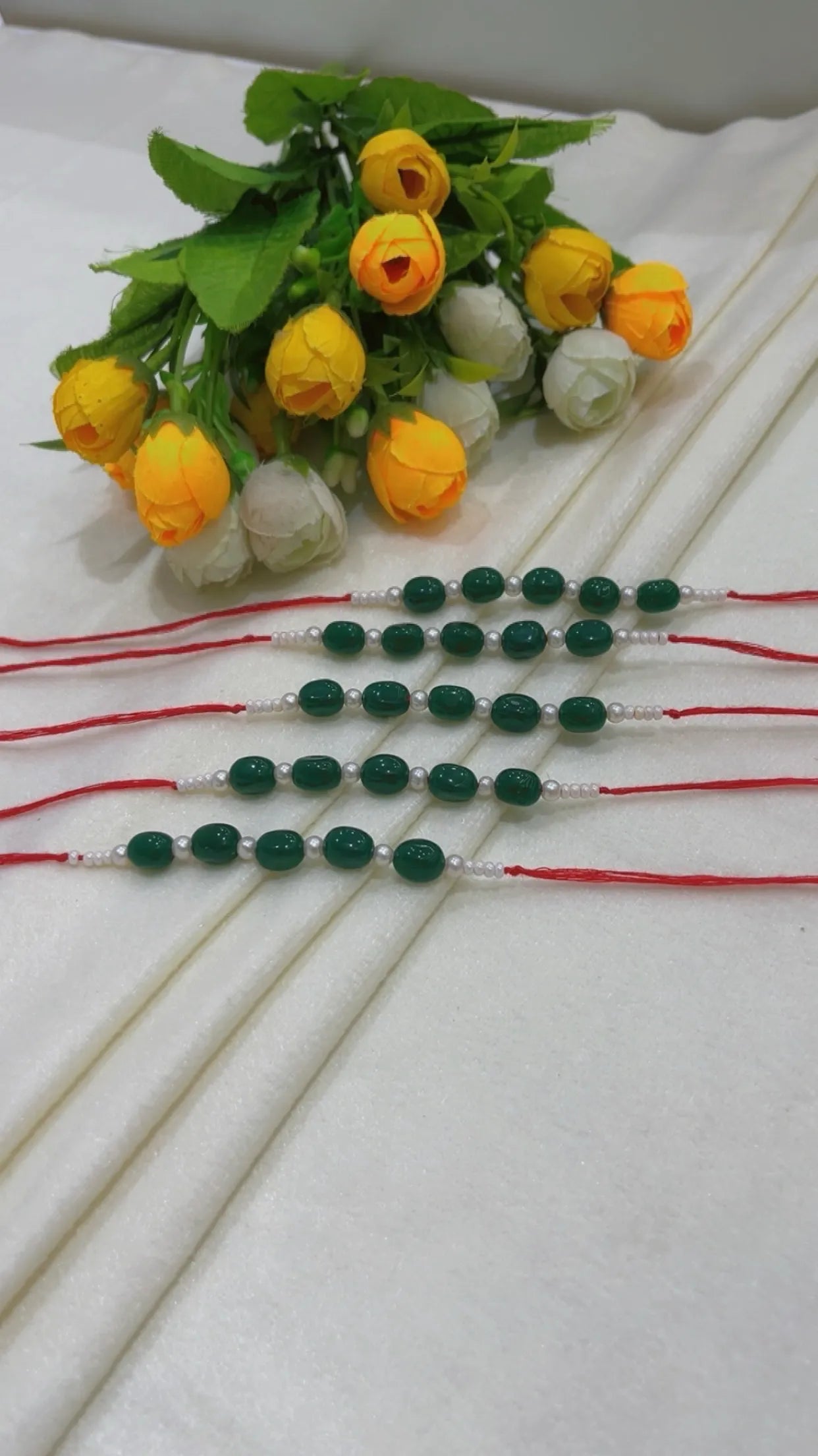 Natural Gemstone Rakhis for Health & Wealth – Pack of 5