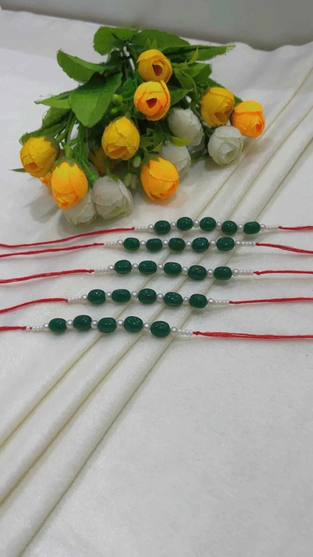 Natural Gemstone Rakhis for Health & Wealth – Pack of 5