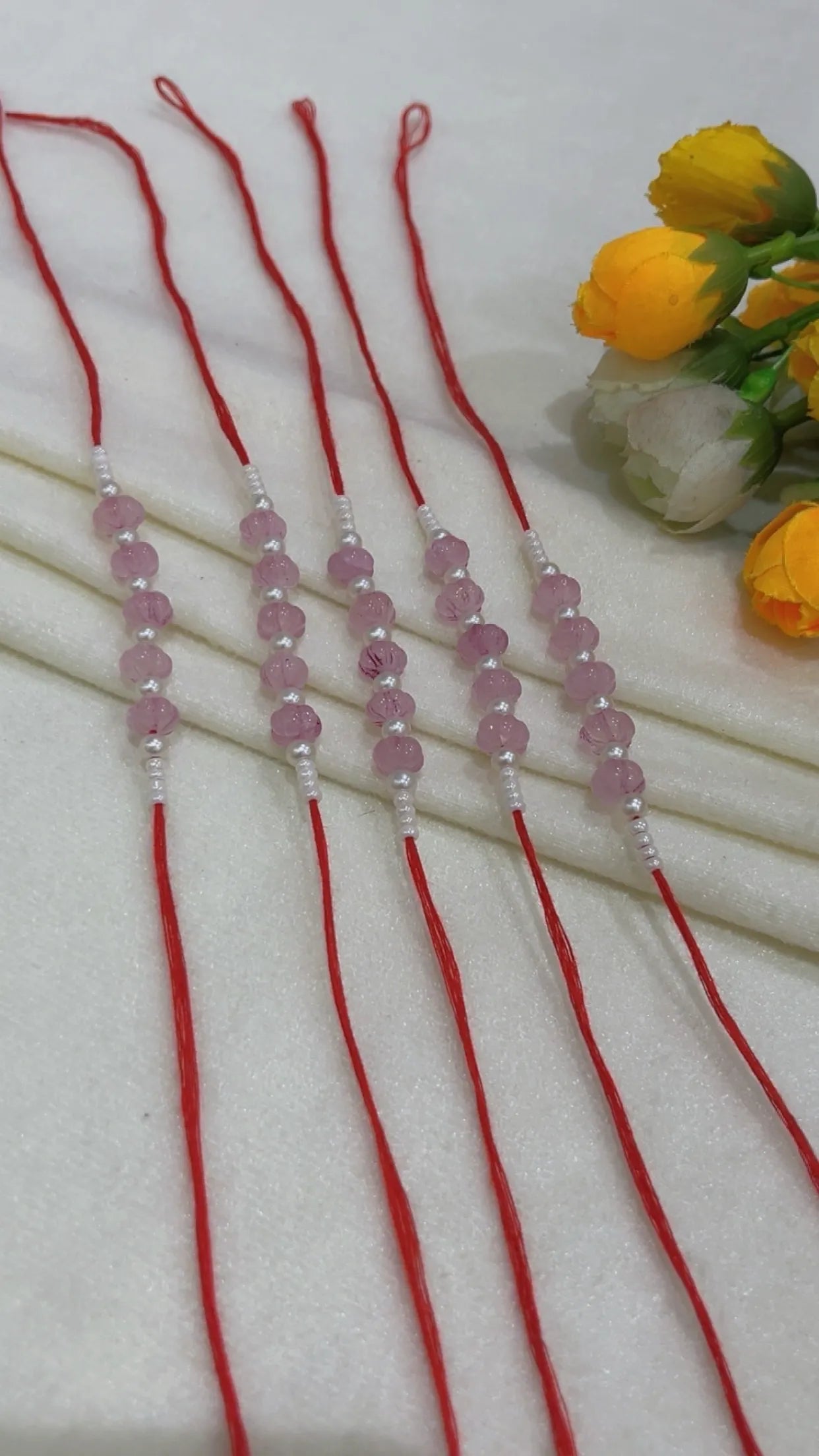 Natural Gemstone Rakhis for Health & Wealth – Pack of 5