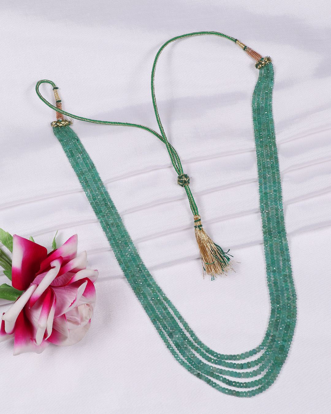 Natural Emerald Gemstone Beads Necklace Jewelry