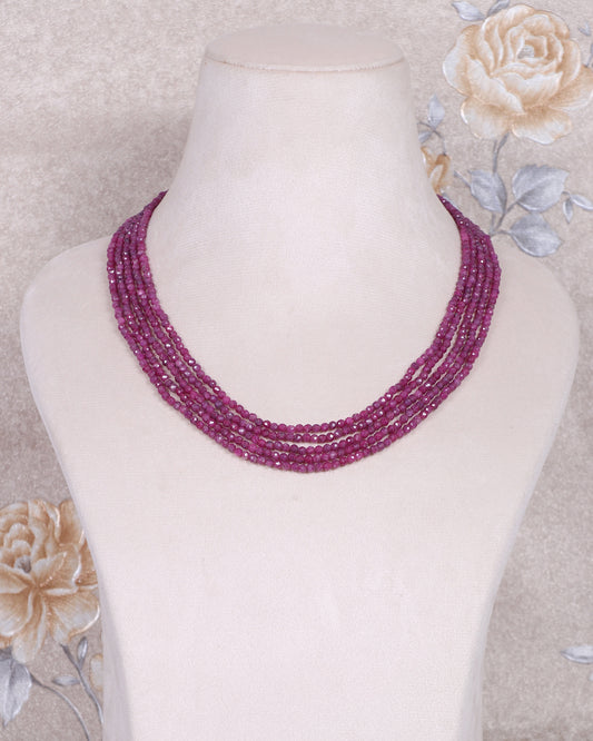 Natural Ruby  Gemstone Beads Necklace Jewelry