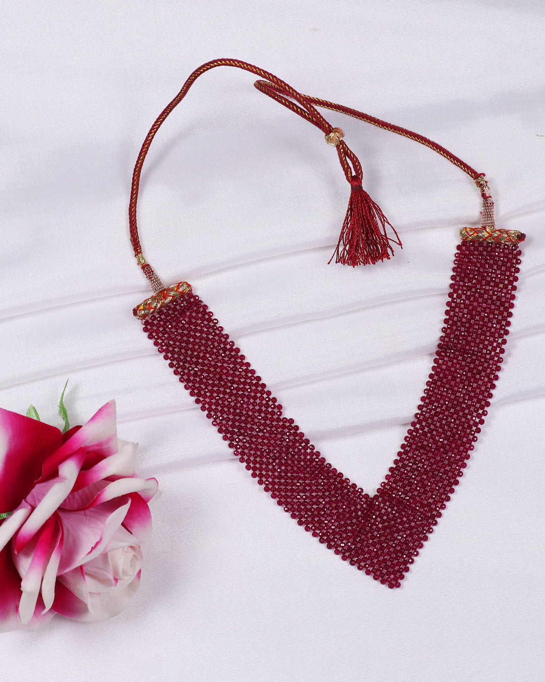 Natural Red Quartz Choker Gemstone Beads Necklace Jewelry