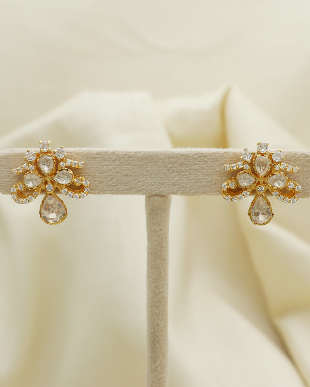 925 Silver Polki Stud Earring Jewelry