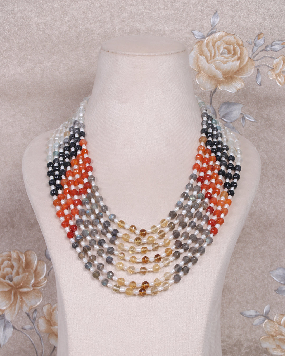 Natural Multi Semi Precious Gemstone Beads Necklace Jewelry – Raj Gems