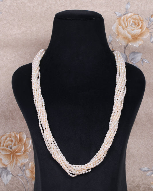 Natural Freshwater Pearl Gemstone Beads Necklace 9 Line Jewelry