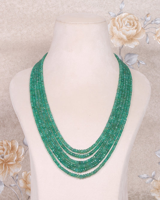 Natural Fine Quality Emerald Gemstone Beads Necklace Jewelry