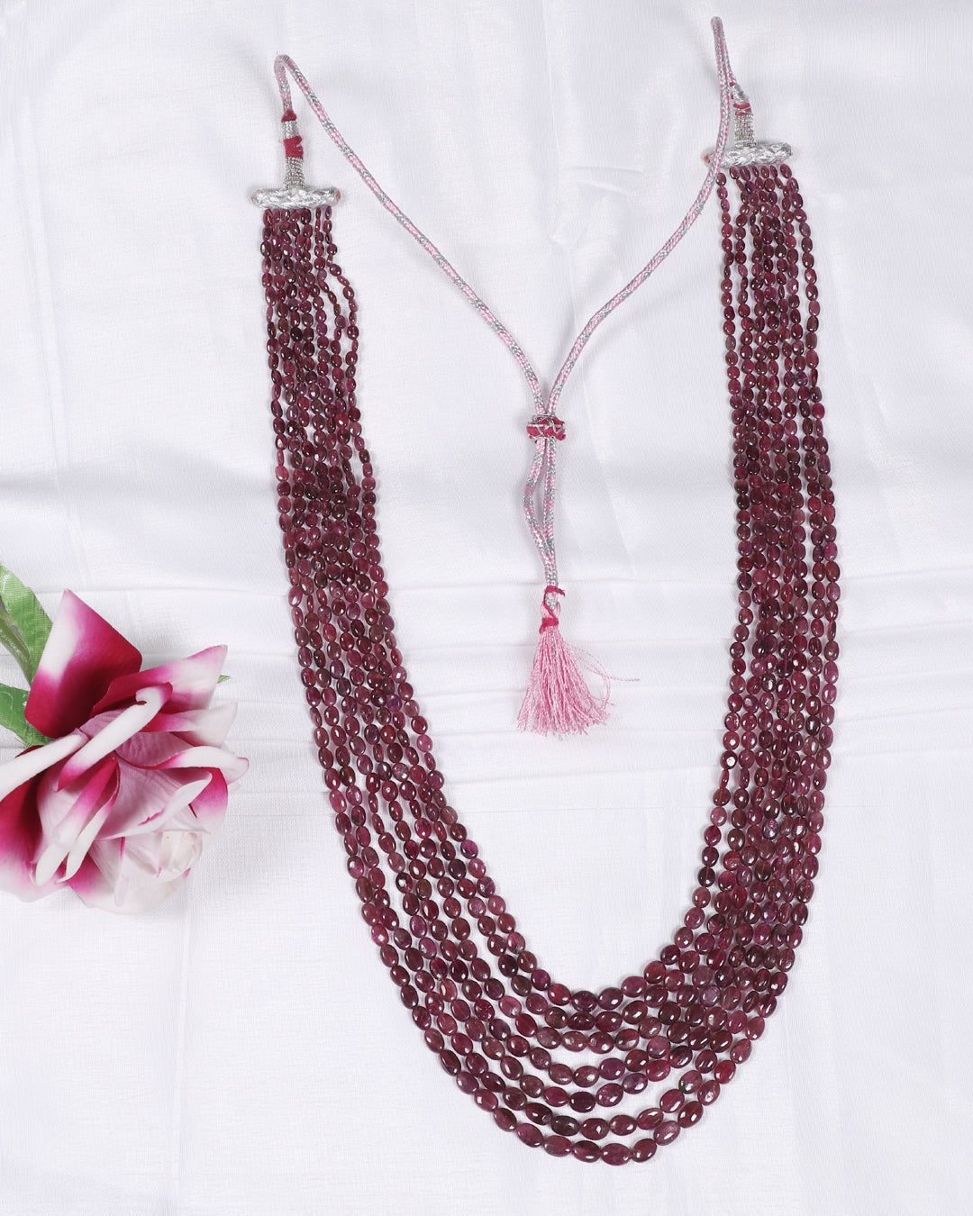 Natural Pink Tourmaline Gemstone Beads Necklace Jewelry
