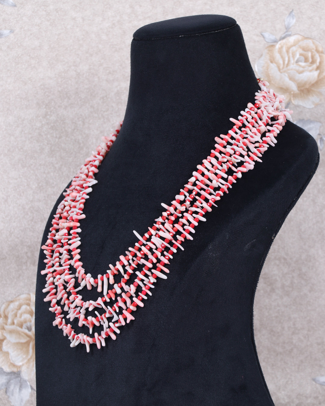 Natural Coral Gemstone Beads Necklace Jewelry