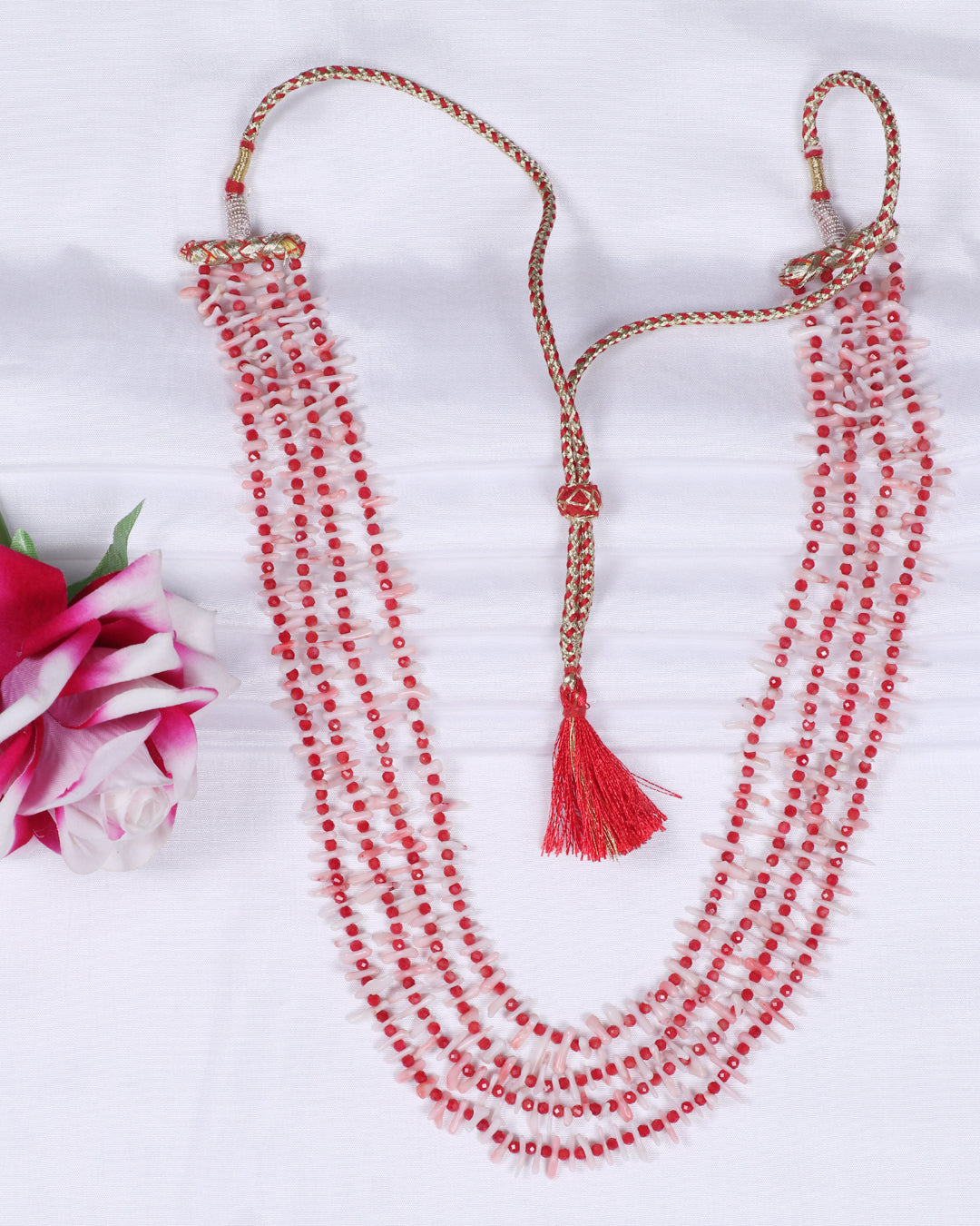 Natural Coral Gemstone Beads Necklace Jewelry