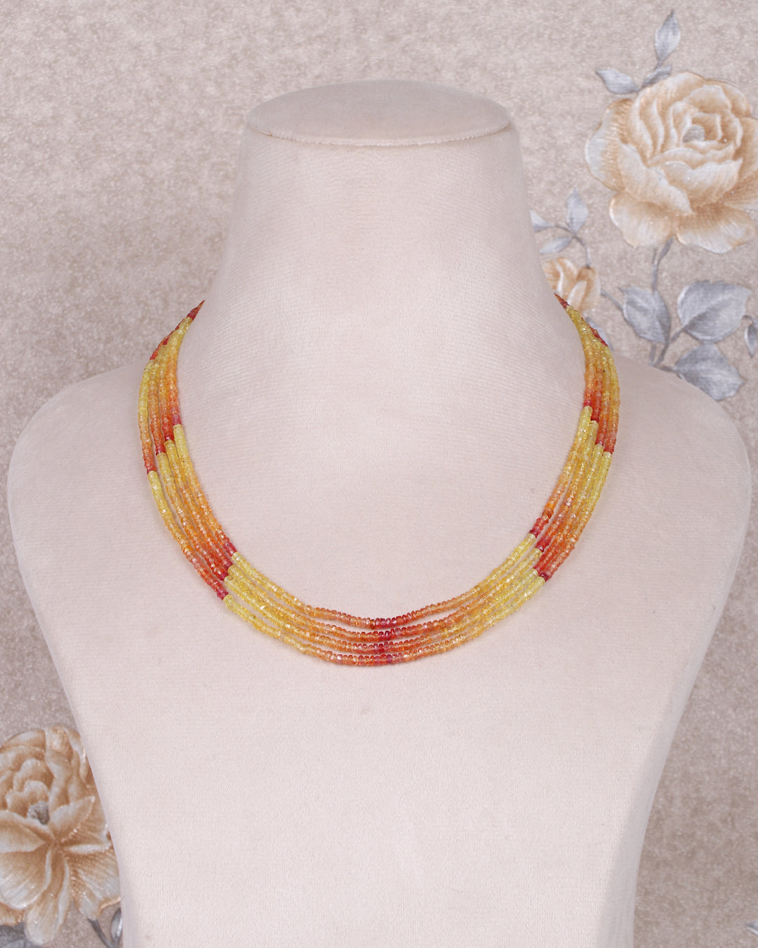 Natural Yellow Sapphire Gemstone faceted Beads Necklace Jewelry