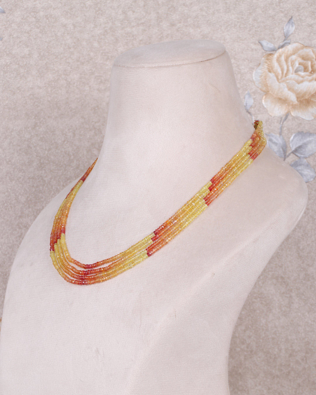 Natural Yellow Sapphire Gemstone faceted Beads Necklace Jewelry