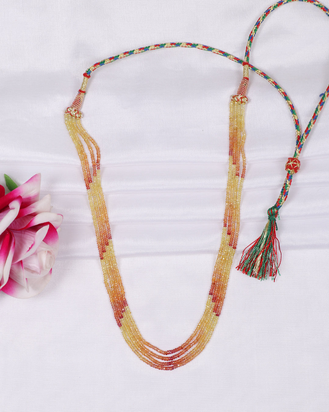 Natural Yellow Sapphire Gemstone faceted Beads Necklace Jewelry
