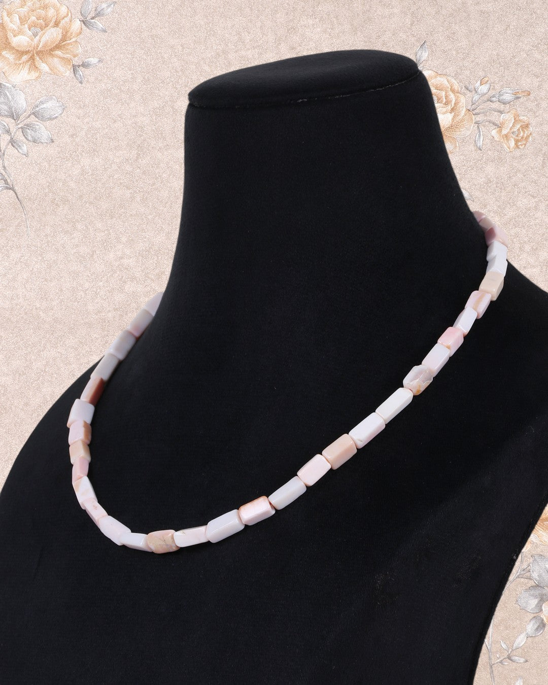 Pink Opal Gemstone Beads Necklace Jewelry