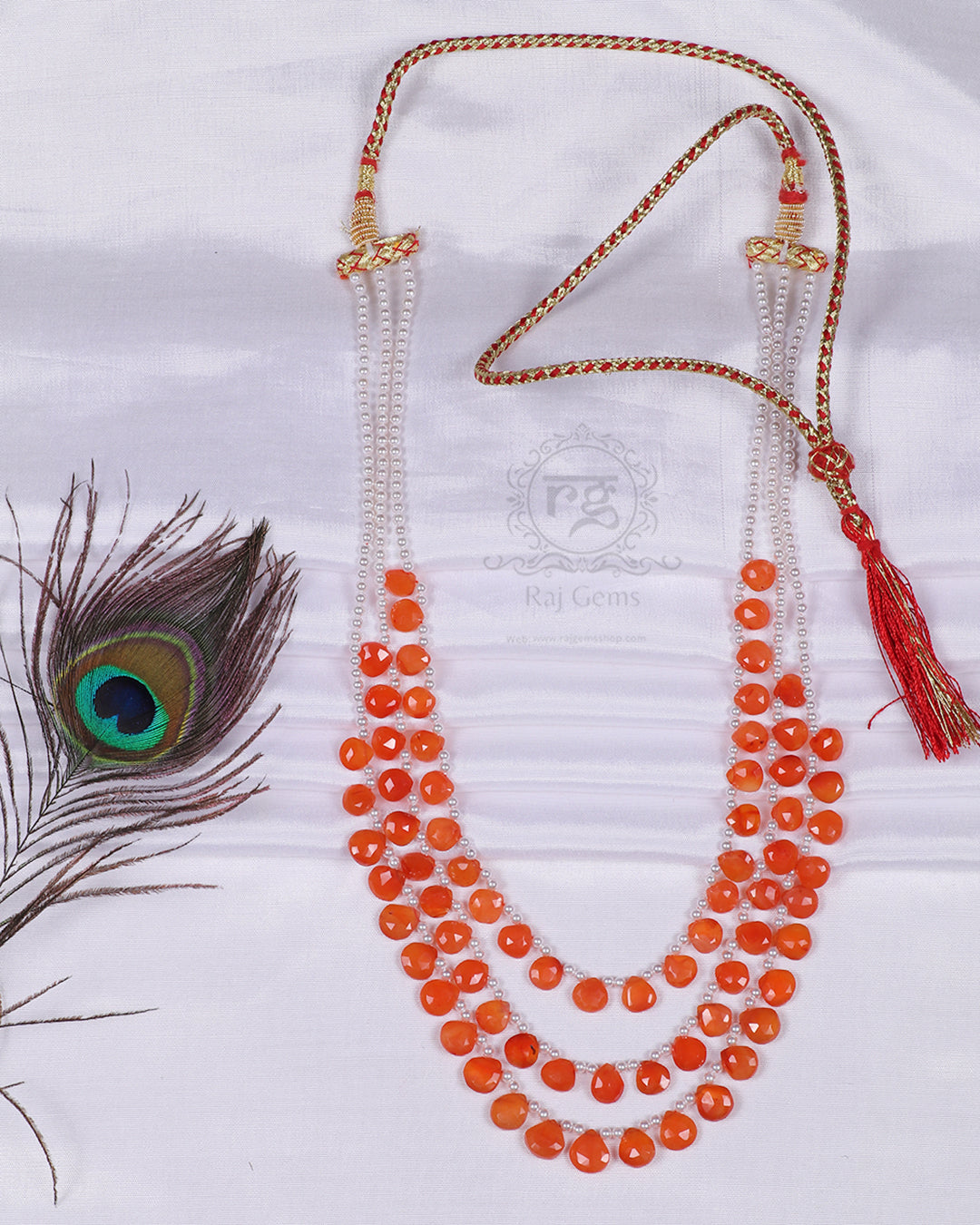 Carnelian Gemstone Beads Necklace Jewelry