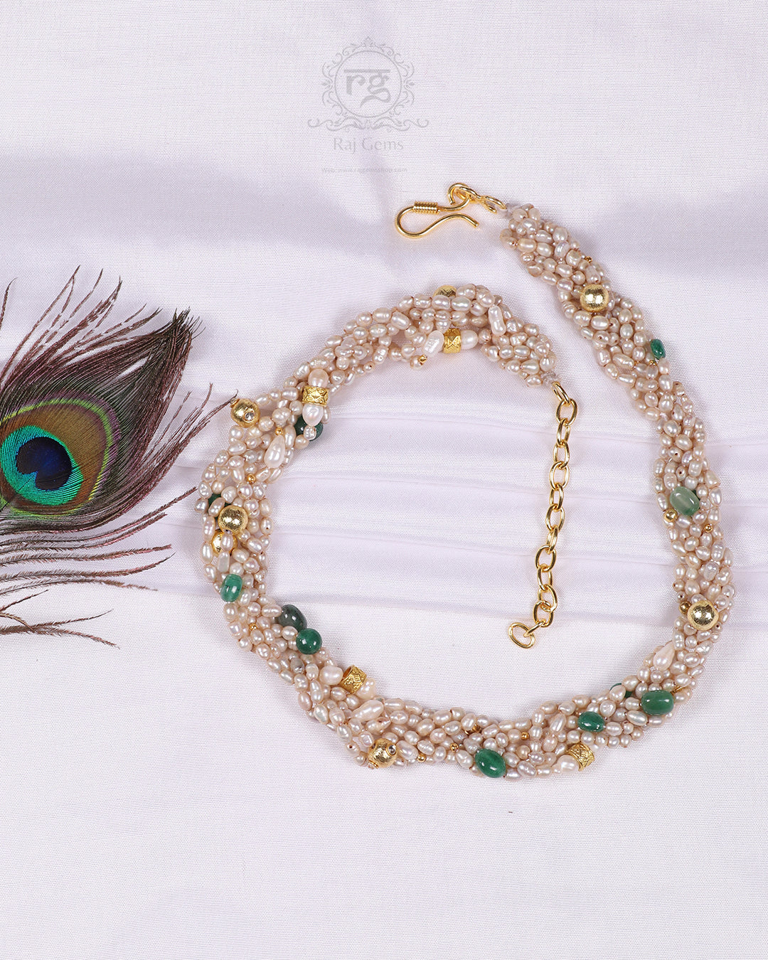 Natural Rice Pearl Gemstone Beads Necklace Jewelry