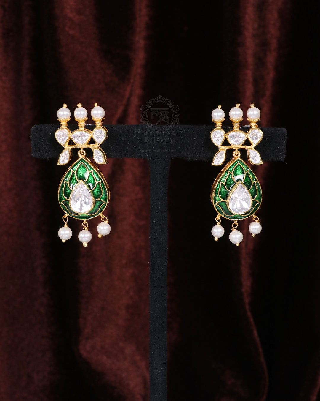 Pure Silver Moissanite Green Earring