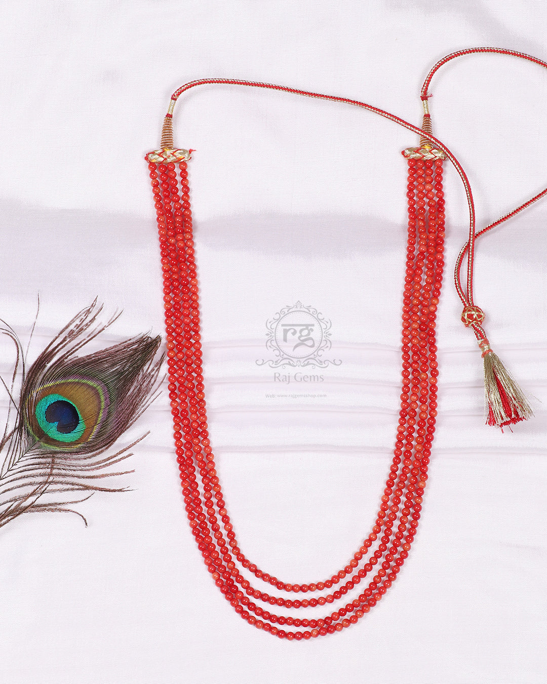 Natural Coral Gemstone Beads Necklace Jewelry