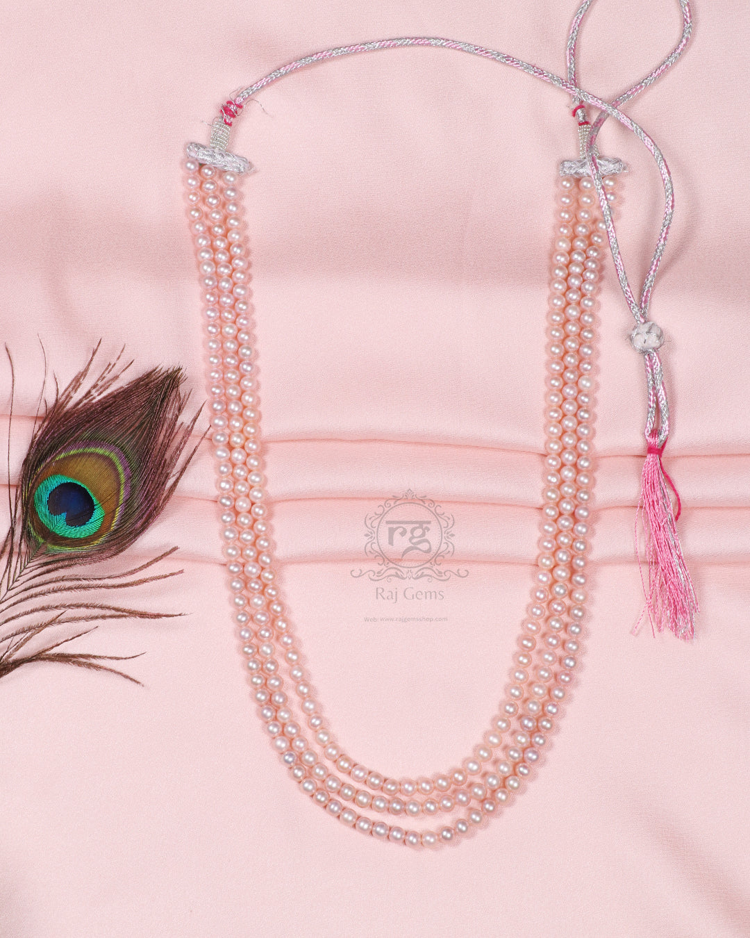 Natural Pink Freshwater Pearl gemstone Beads Necklace jewelry