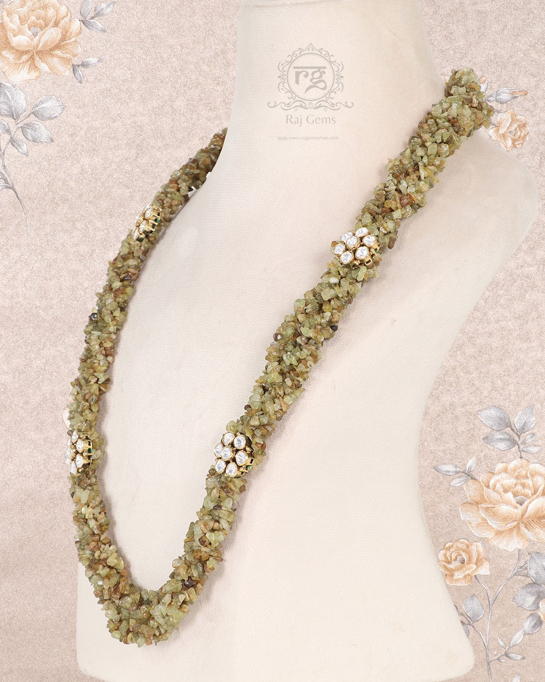 Pure Silver Natural Grossular Garnet Gemstone Necklace Jewelry