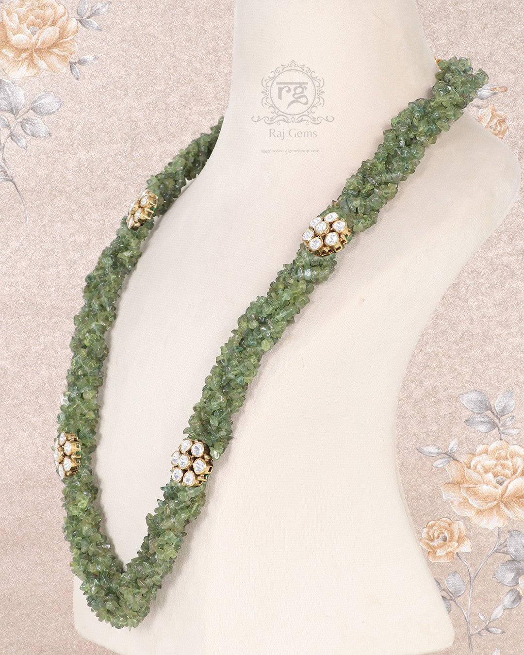 Pure Silver Natural Green Apatite Gemstone Necklace Jewelry