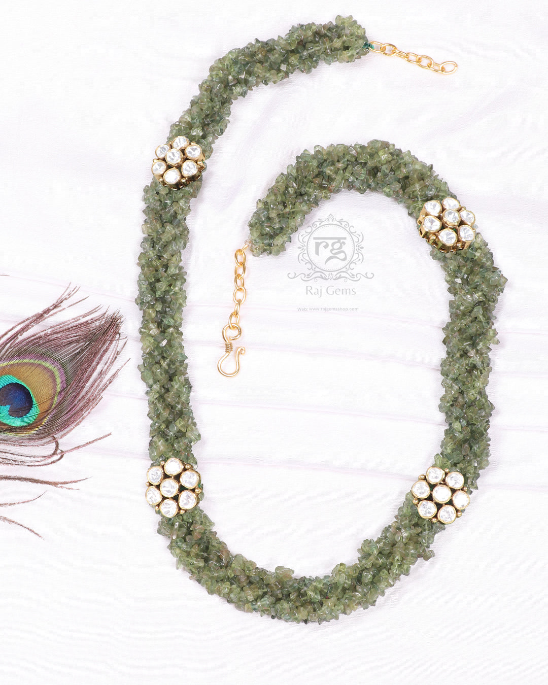 Pure Silver Natural Green Apatite Gemstone Necklace Jewelry