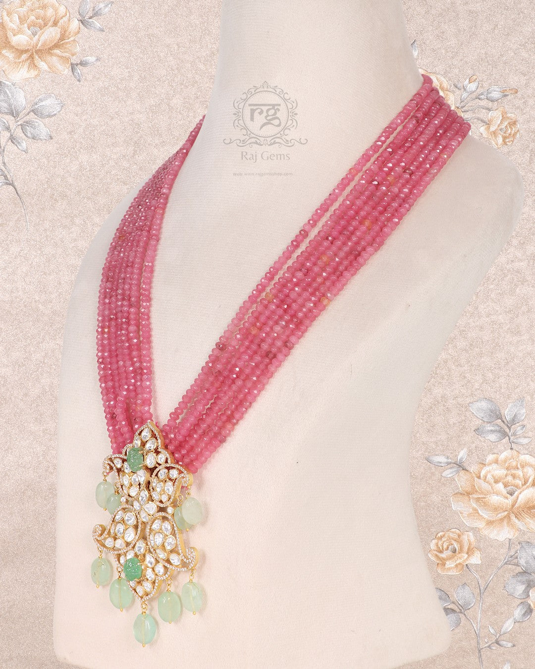 Pure Silver Designer Gemstone Necklace Jewelry