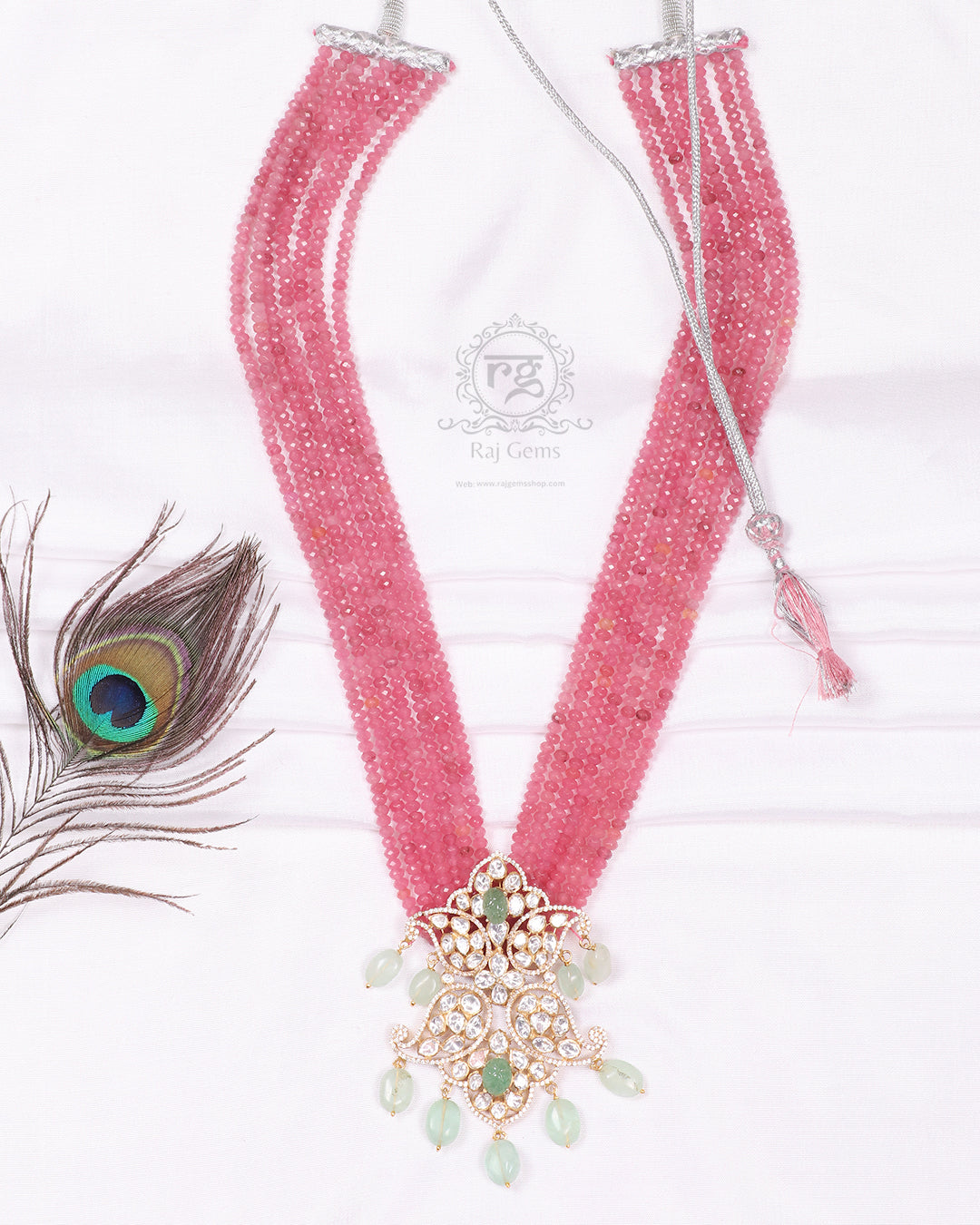 Pure Silver Designer Gemstone Necklace Jewelry