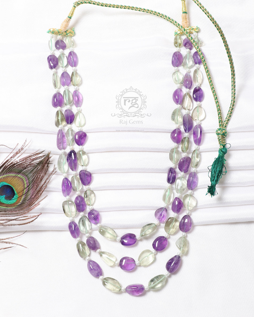 Natural Multi Amethyst Gemstone Beads Necklace Jewelry
