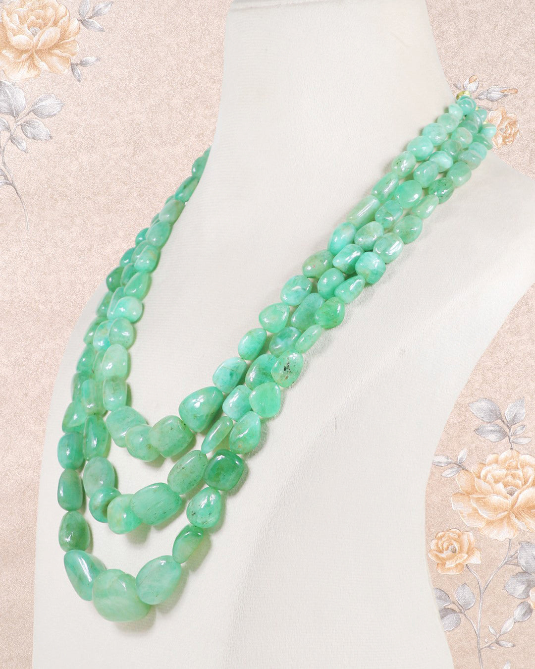 Fine Quality Natural Emerald Gemstone Beads Necklace Jewelry